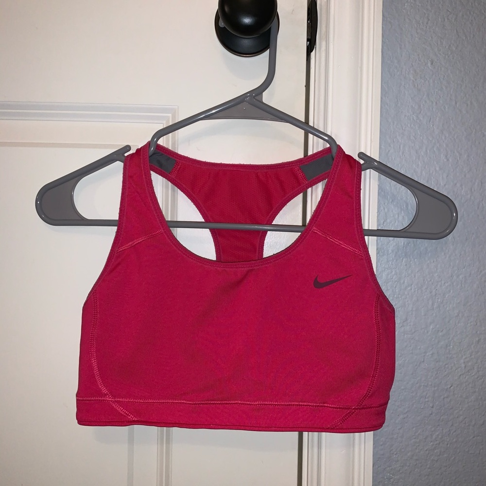 Pink nike sports bra